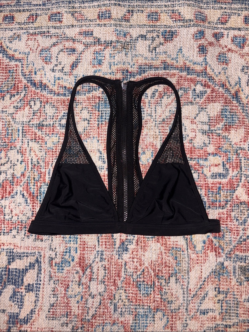 T Alexander Wang Black Mesh Racerback Bikini Top SZ M EUC